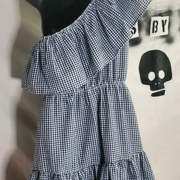 Mink Pink Gingham 'Wanderer' One Shoulder Dress - Small - Picture 2 of 12